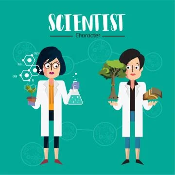 Scientist character Illustrazione stock