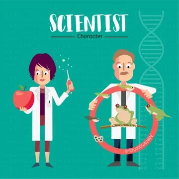 Scientist character Stock Illustration
