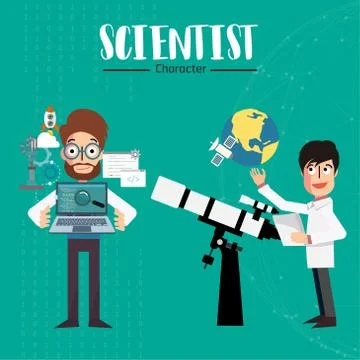 Scientist character Stock Illustration