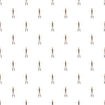 Scientist character pattern presenting and explaining concepts Stock Illustration