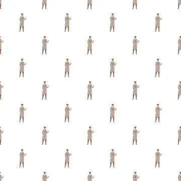Scientist character in seamless pattern for research 스톡 일러스트