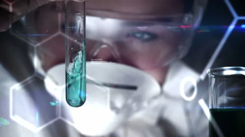 Scientist checking a liquid in a test tube Stock Footage 60383231