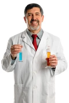 Scientist with chemicals Foto stock