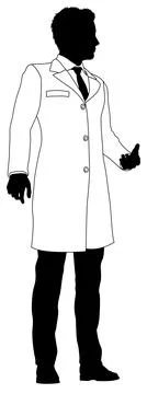 Scientist Chemist Pharmacist Man Silhouette Person Stock Illustration