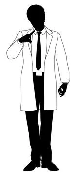 Scientist Chemist Pharmacist Man Silhouette Person Stock Illustration