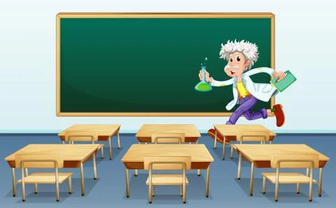 Scientist in classroom Stock Illustration