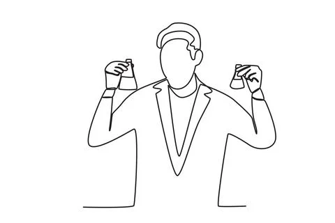 A scientist compared the two experiments Stock Illustration