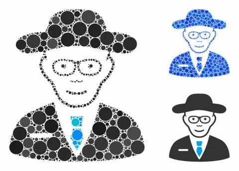 Scientist Composition Icon of Circle Dots Stock Illustration