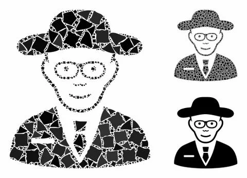 Scientist Composition Icon of Unequal Pieces 스톡 일러스트