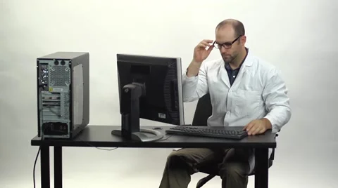 Scientist on a Computer Stock Footage 56685713
