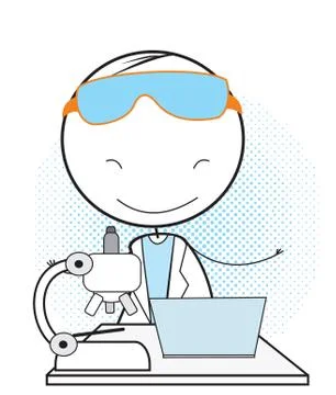 Scientist computer Stock Illustration