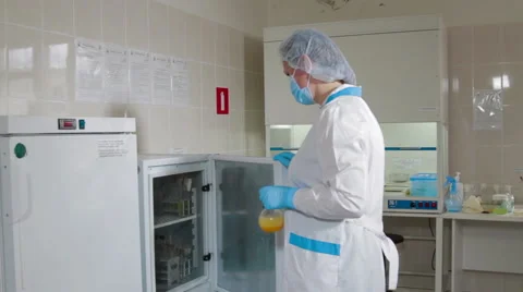 Scientist conducting test egg in food laboratory Stock Footage 62397879