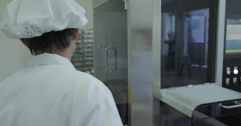 Scientist Control Optical Inspection Machine (4K) Stock Footage 61385852