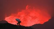 Scientist Descends Into Violently Erupting Volcano Stock Footage