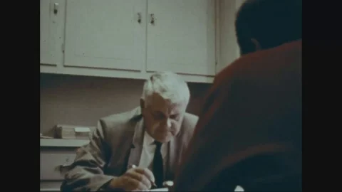 Scientist doing drug experiment on monkey - 1968 Stock Footage 91021974