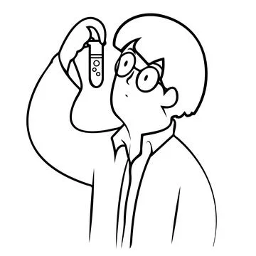 A scientist doing an experiment Illustrazione stock