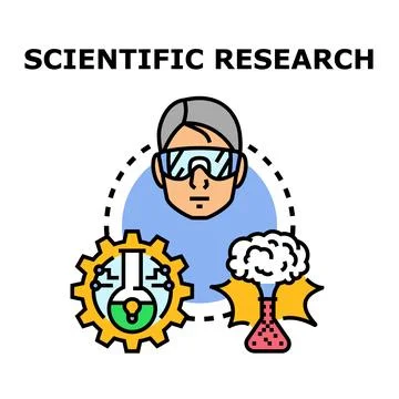 Scientist doing scientific research and process innovation Stock Illustration