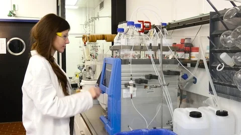 Scientist during her work in the genetic lab. Stock Footage 79832503