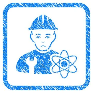 Scientist Engineer Framed Stamp 스톡 일러스트