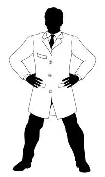 Scientist Engineer Inspector Man Silhouette Person Stock Illustration