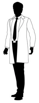 Scientist Engineer Inspector Man Silhouette Person Stock Illustration