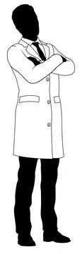 Scientist Engineer Professor Man Silhouette Person Stock Illustration