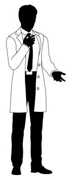 Scientist Engineer Professor Man Silhouette Person Stock Illustration