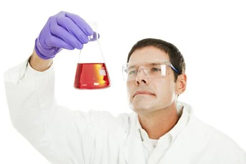 Scientist Examines Liquid Compound Foto stock