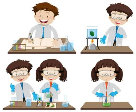 Scientist Experiment Leaf Color Chromatography Stock Illustration