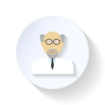 Scientist flat icon Stock Illustration