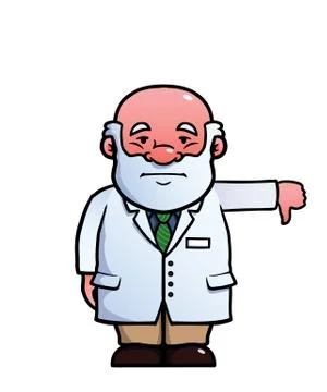Scientist giving thumbs down Stock Illustration