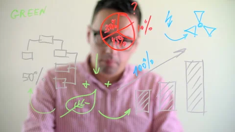 Scientist in his 30s using a glass board Stock Footage 237216253