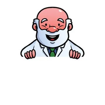 Scientist holding a blank frame Illustrazione stock