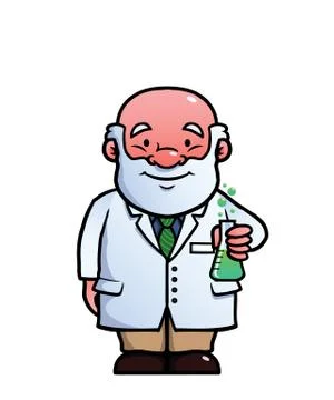 Scientist holding a flask Stock Illustration