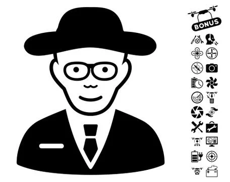 Scientist Icon With Copter Tools Bonus Ilustração Stock