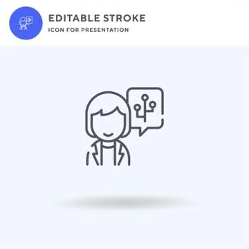 Scientist icon vector, filled flat sign, solid pictogram isolated on white, l Stock Illustration