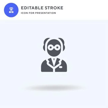 Scientist icon vector, filled flat sign, solid pictogram isolated on white, logo Illustrazione stock