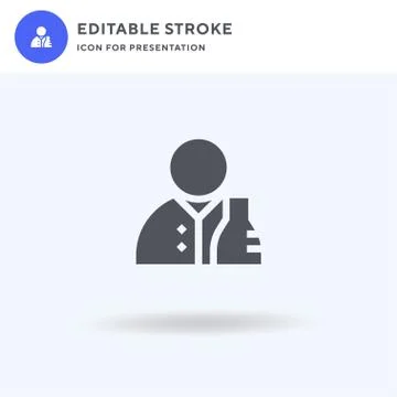 Scientist icon vector, filled flat sign, solid pictogram isolated on white, logo Illustrazione stock