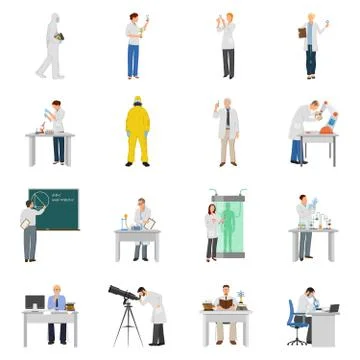 Scientist Icons Set Stock Illustration