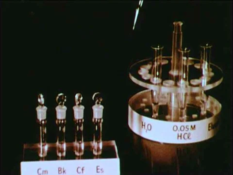 A scientist identifies the radioactive elements that will be used as part of a Video stock 75762867