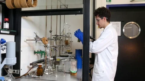 Scientist at a lab. Video stock 79823185