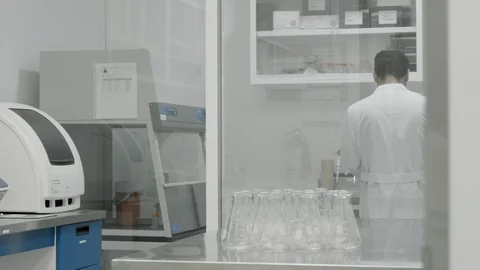 Scientist in Lab Stock Footage 98765181