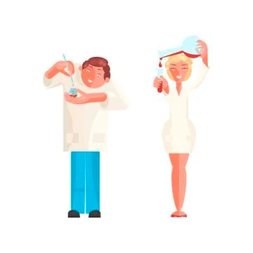 Scientist in lab room Stock Illustration