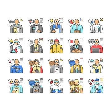 Scientist laboratory lab science icons set vector Stock Illustration