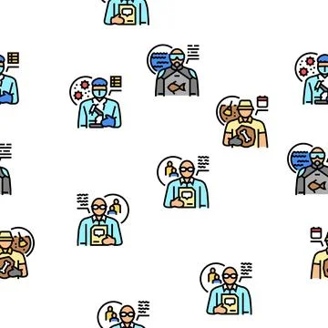 Scientist laboratory lab science vector seamless pattern Illustrazione stock