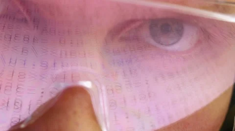 Scientist with lines of a code. Stock Footage 49035489