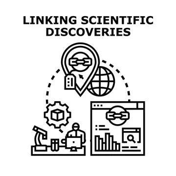 Scientist linking global scientific data and research discoveries Stock Illustration