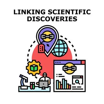 Scientist linking global scientific data and research discoveries Stock-Illustration