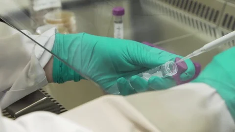 Scientist makes a scientific experiment Stock Footage 83232156