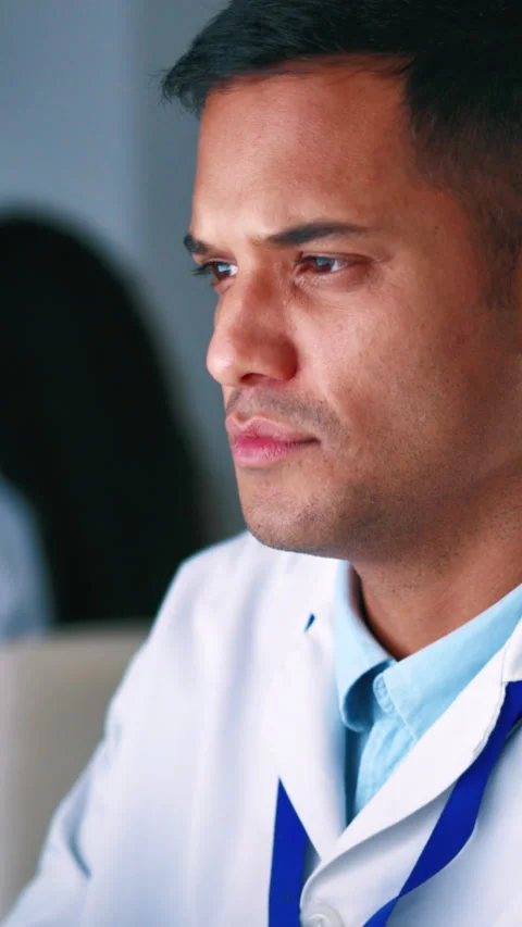 Scientist, man and thinking in lab with plan, medical research or problem Stock Footage 333381220